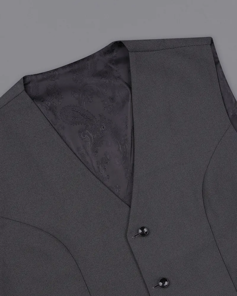 Vampire Gray Textured Waistcoat 4
