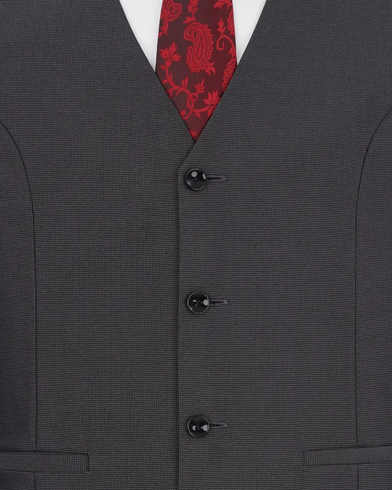 Vampire Gray Textured Waistcoat 5