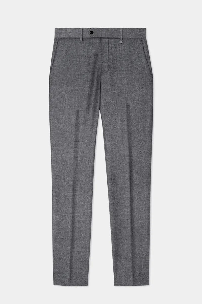 Vampire Gray Textured Wool Rich Bandhgala Suit 11