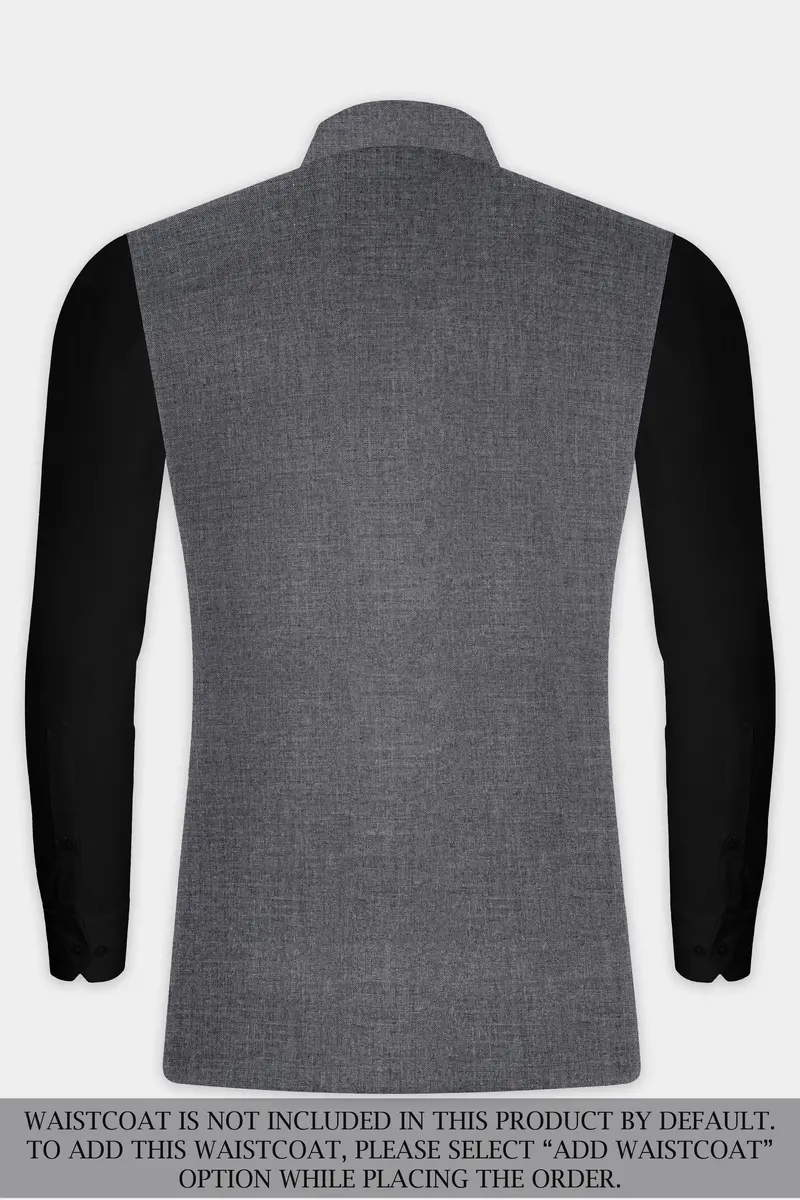 Vampire Gray Textured Wool Rich Bandhgala Suit 13