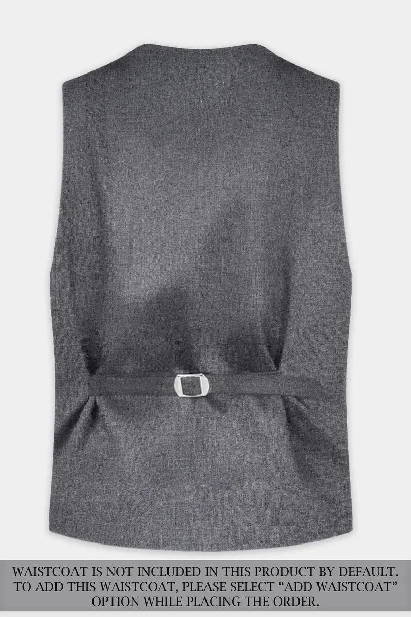 Vampire Gray Textured Wool Rich Double Breasted Suit 15