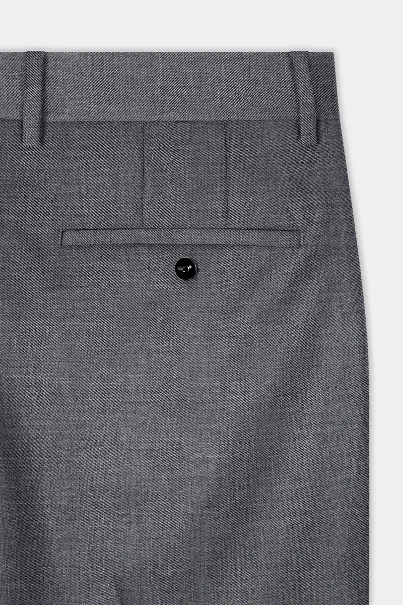 Vampire Gray Textured Wool Rich Pant 4