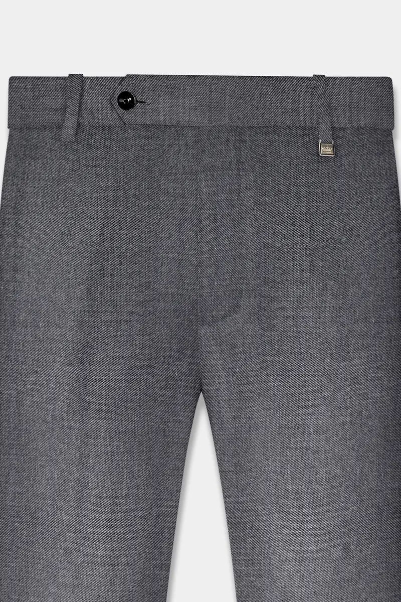 Vampire Gray Textured Wool Rich Pant 5