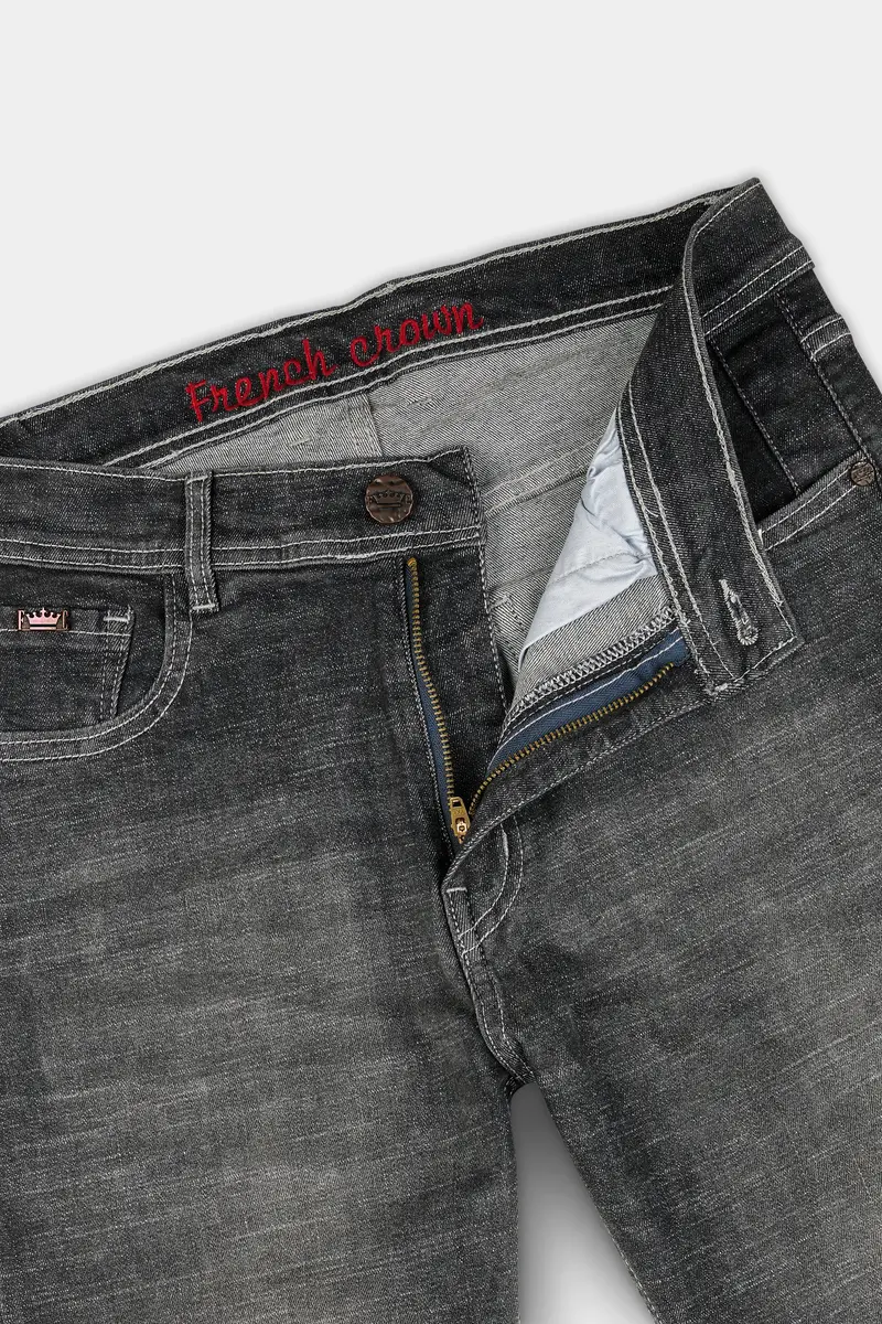 Vampire Gray Whiskering Wash Stretchable Denim 6