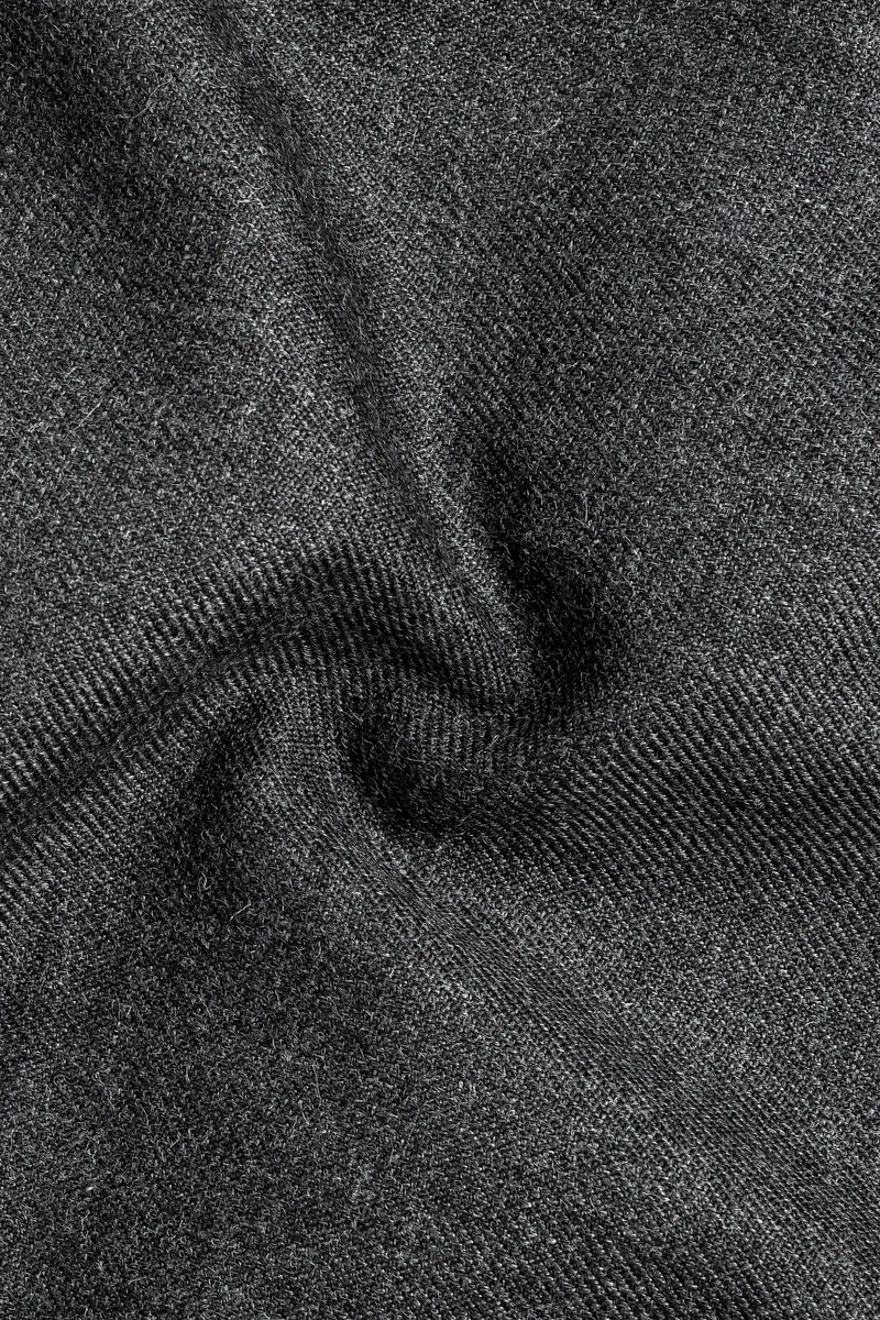 Vampire Gray Wool Blend Flannel Slight Stretch Tweed Waistcoat 3