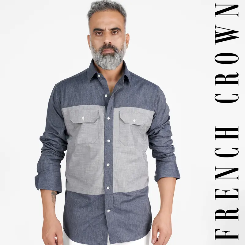 Vampire With Star Dust Gray Royal Oxford Designer Shirt 1