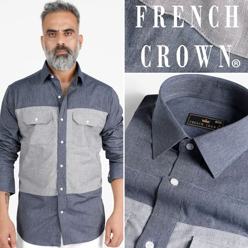 Vampire With Star Dust Gray Royal Oxford Designer Shirt 10