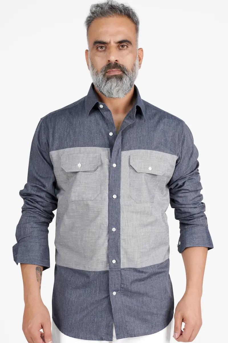 Vampire With Star Dust Gray Royal Oxford Designer Shirt 2