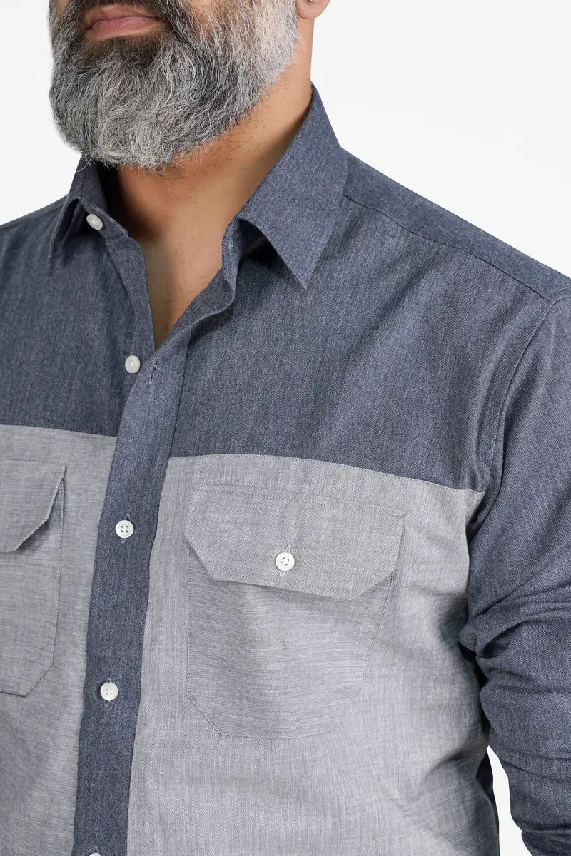 Vampire With Star Dust Gray Royal Oxford Designer Shirt 6