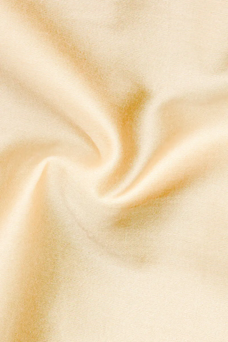 Vanilla-Almond Cream Subtle Sheen Super Soft Premium Cotton Cut Away Collar Dress Shirt 3