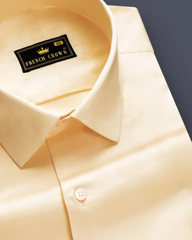 Vanilla-Almond Cream Subtle Sheen Super Soft Premium Cotton Dress Shirt 1