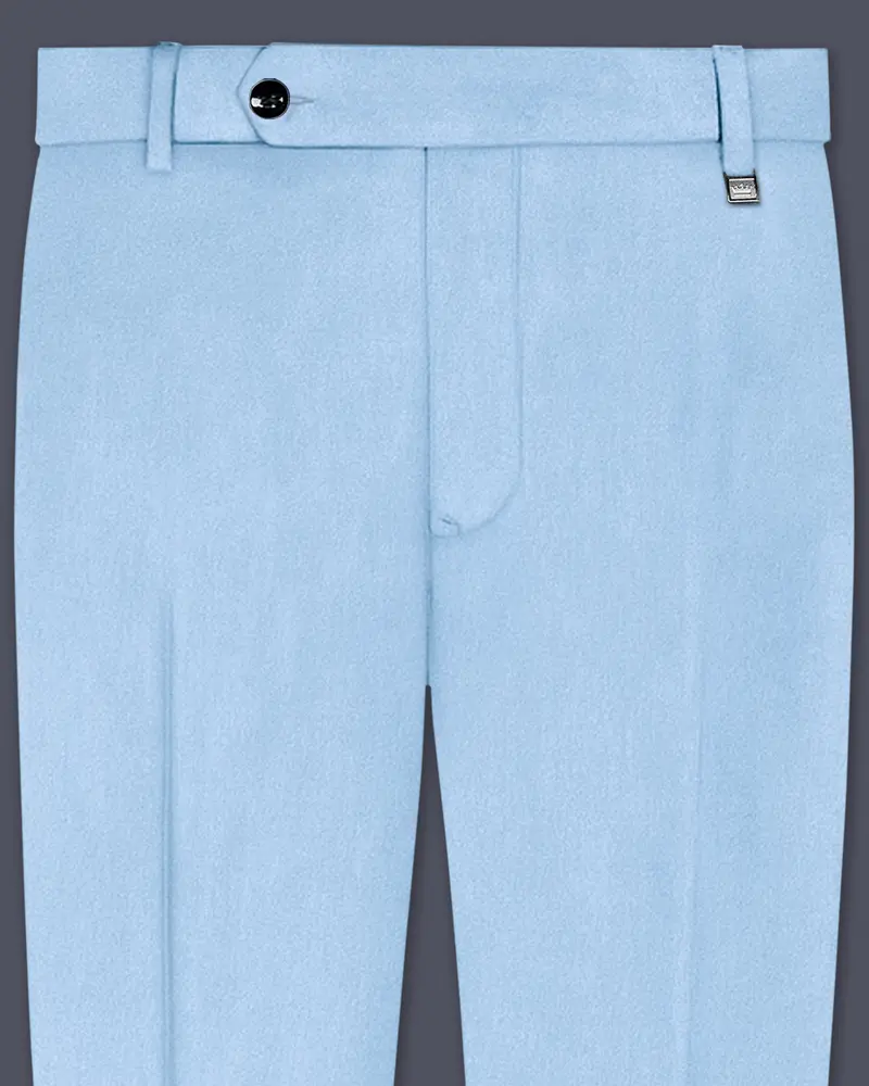 Velairis-Spindle Blue Velvet Stretchable Waistband Pant 1