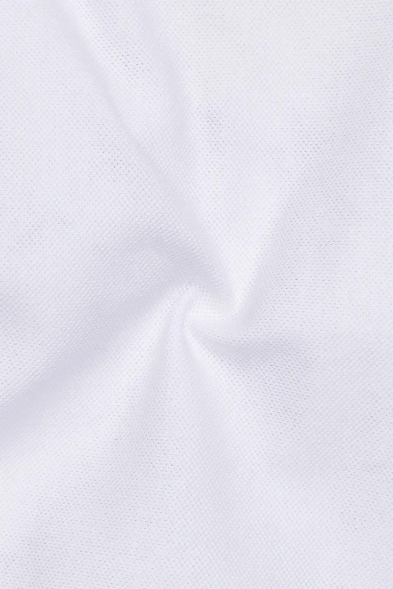 Velairn-Bright White Premium Cotton Pique Polo 3