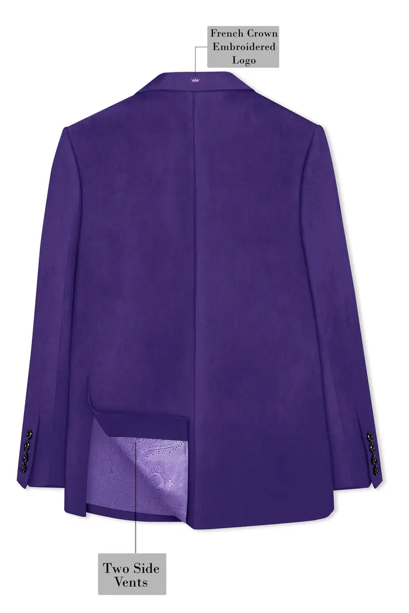 Velaris-Jacarta Purple Velvet Peak Lapel Tuxedo Blazer 8