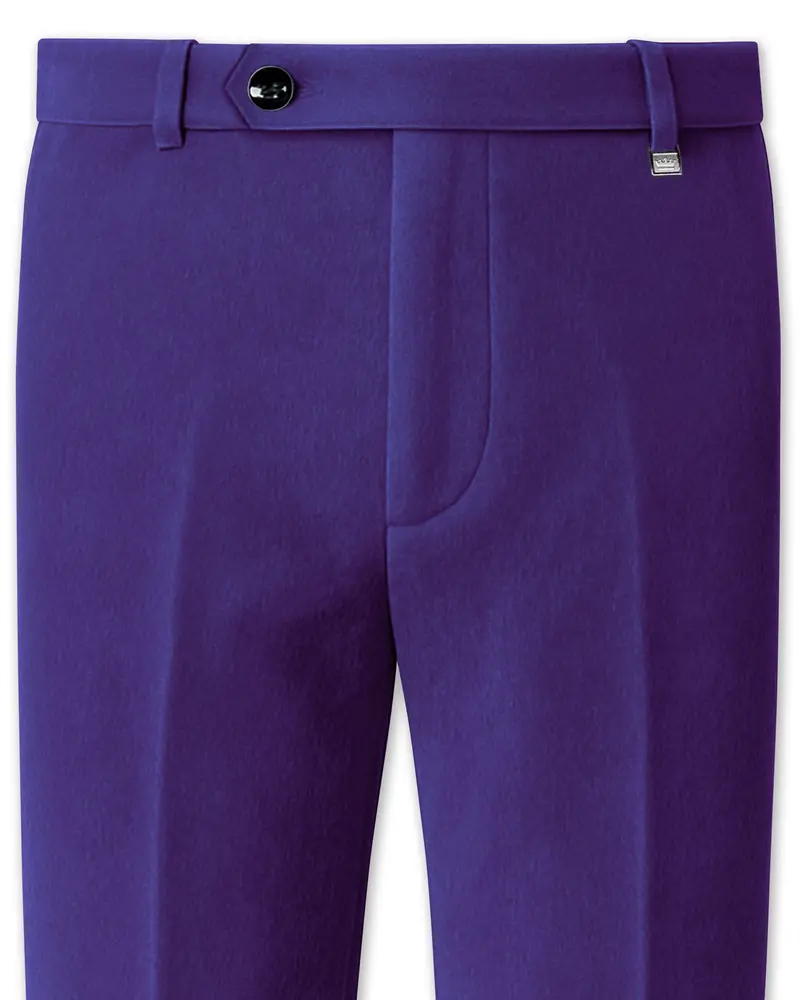 Velaris-Jacarta Purple Velvet Stretchable Waistband Pant 1