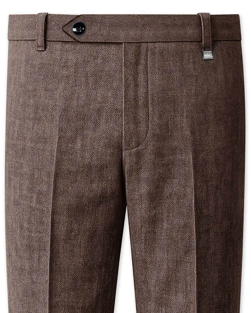 Velbrun-Kabul Brown Luxurious Linen Stretchable Waistband Pant 1