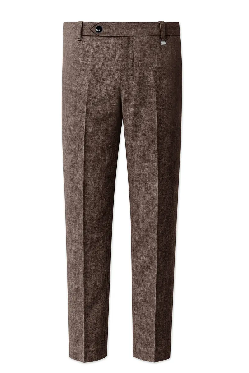 Velbrun-Kabul Brown Luxurious Linen Stretchable Waistband Pant 2