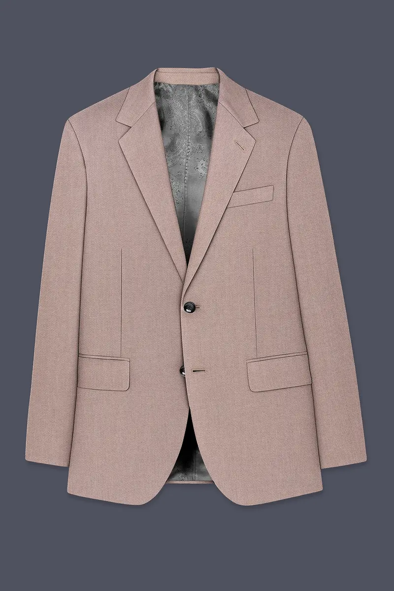 Velbrun-Zorba Brown Textured Wool Rich Single Breasted Blazer 8