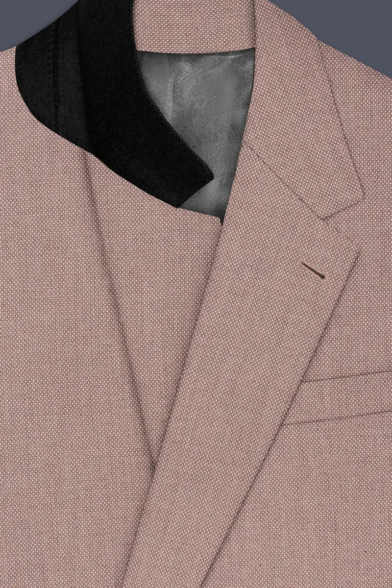 Velbrun-Zorba Brown Textured Wool Rich Single Breasted Suit 5