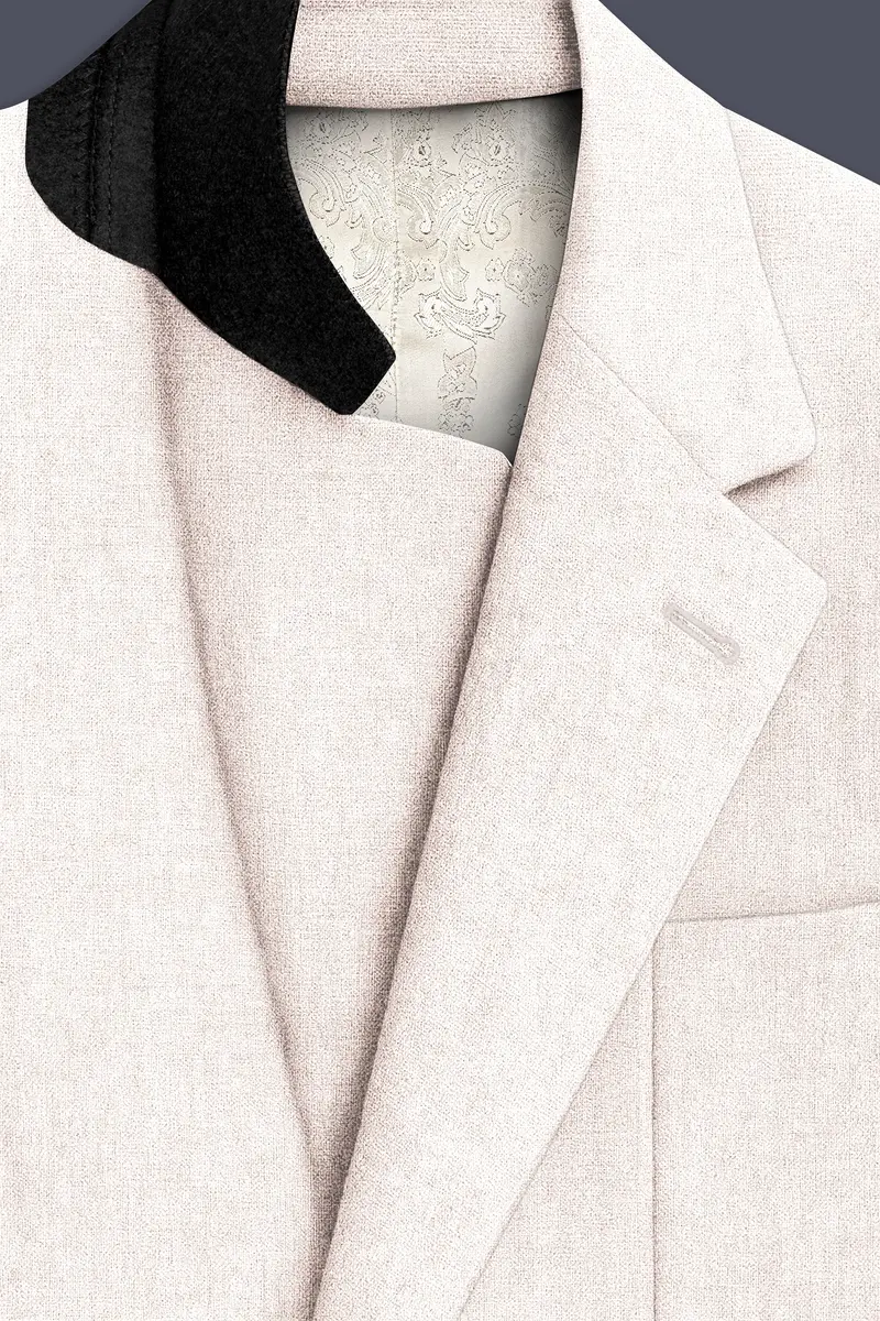Velcrea-Vista Cream Luxurious Linen Single Breasted Sports Blazer 5