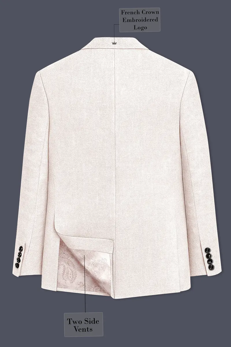 Velcrea-Vista Cream Luxurious Linen Single Breasted Sports Blazer 9