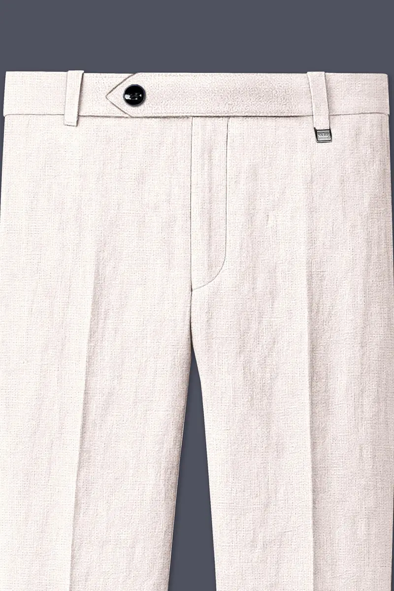 Velcrea-Vista Cream Luxurious Linen Single Breasted Sports Suit 12
