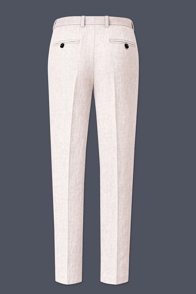 Velcrea-Vista Cream Luxurious Linen Single Breasted Sports Suit 14