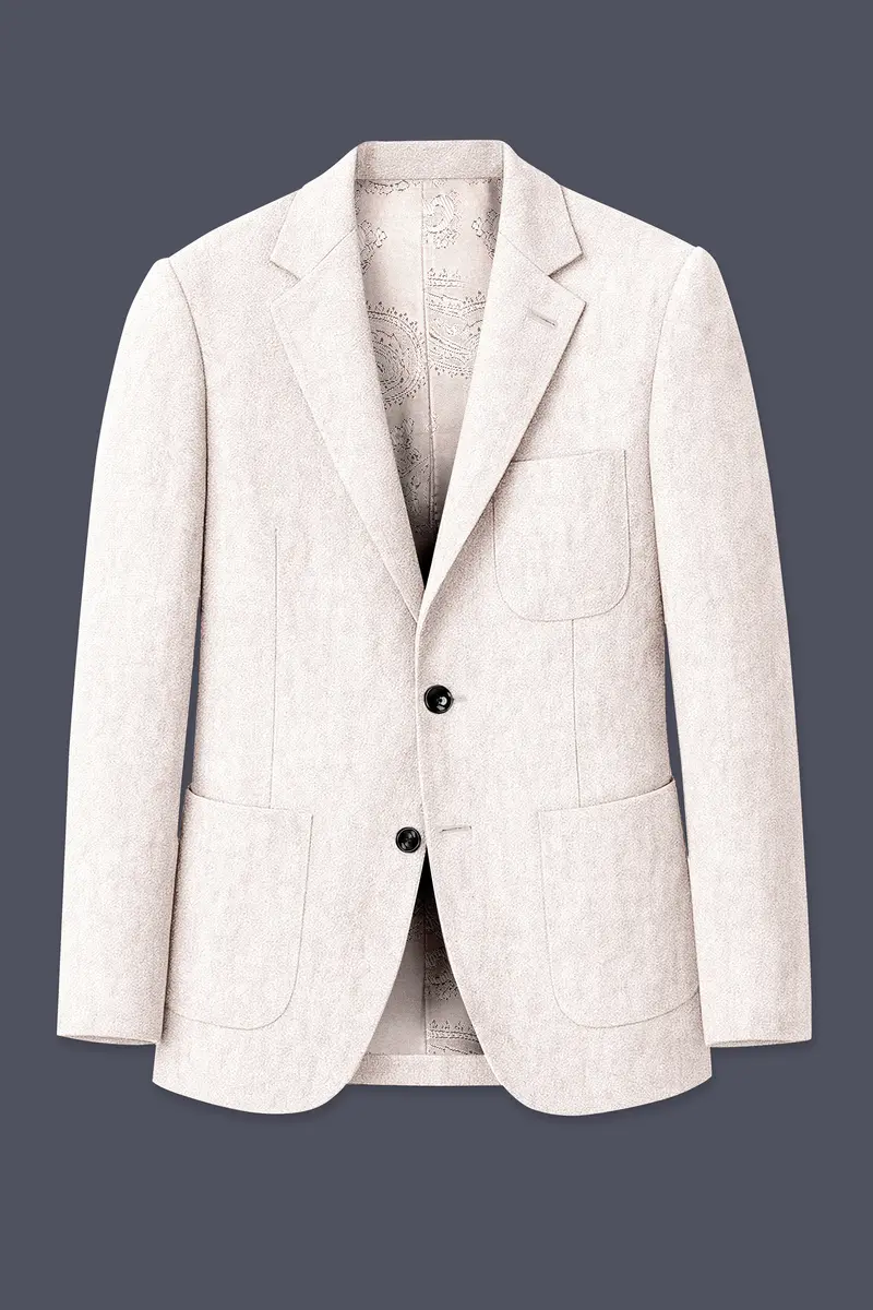 Velcrea-Vista Cream Luxurious Linen Single Breasted Sports Suit 8