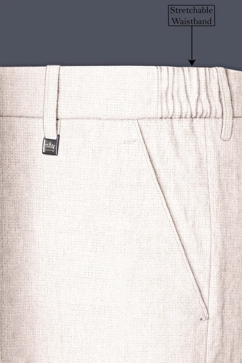 Velcrea-Vista Cream Luxurious Linen Stretchable Waistband Pant 6