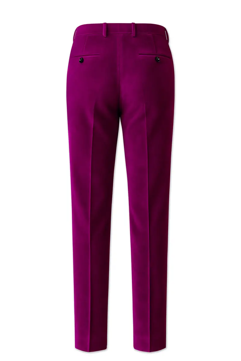 Velcrimora-Mulberry Purple Velvet Peak Lapel Tuxedo Suit 15