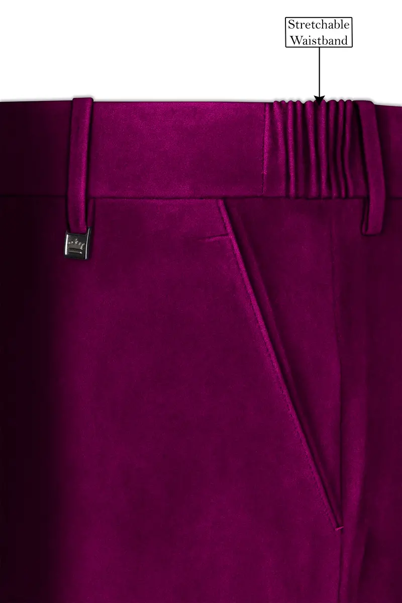 Velcrimora-Mulberry Purple Velvet Peak Lapel Tuxedo Suit 15