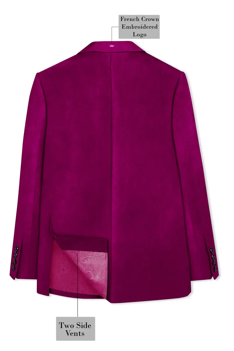 Velcrimora-Mulberry Purple Velvet Peak Lapel Tuxedo Suit 9