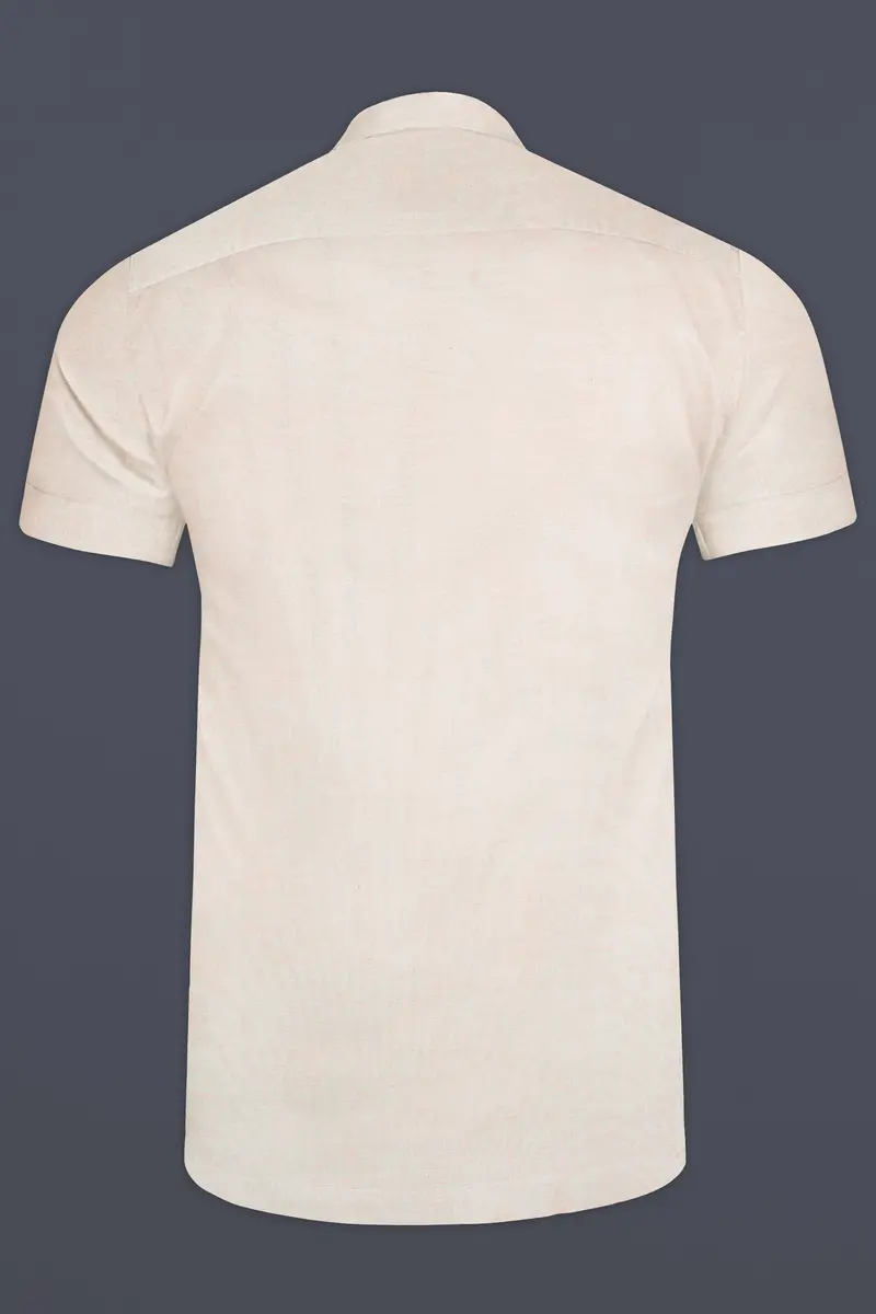 Velisse-Moon Mist Cream Luxurious Linen Casual Designer Shirt 7