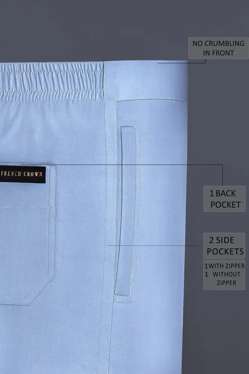Velistra-Tealish Blue Textured Oxford Super Soft Premium Cotton Lounge Pant 6