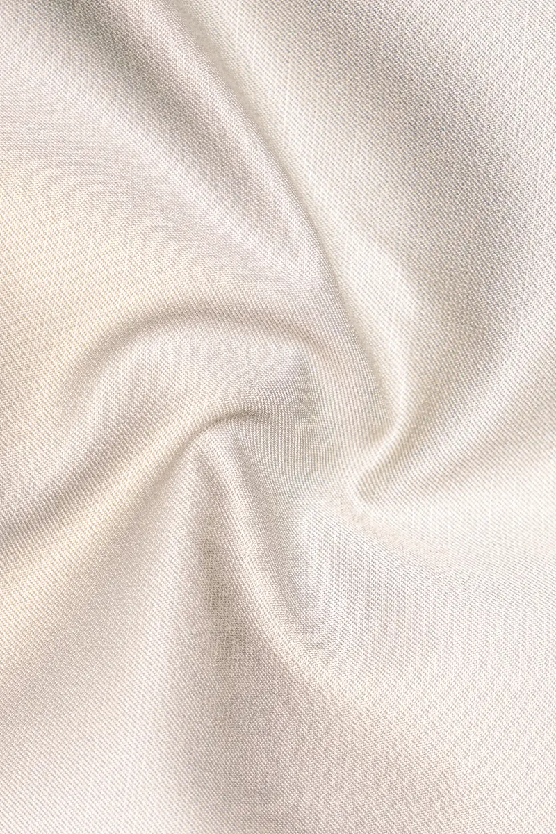 Velivon-Bizarre Cream Solid Wool Rich Single Breasted Slight Stretch Blazer 3