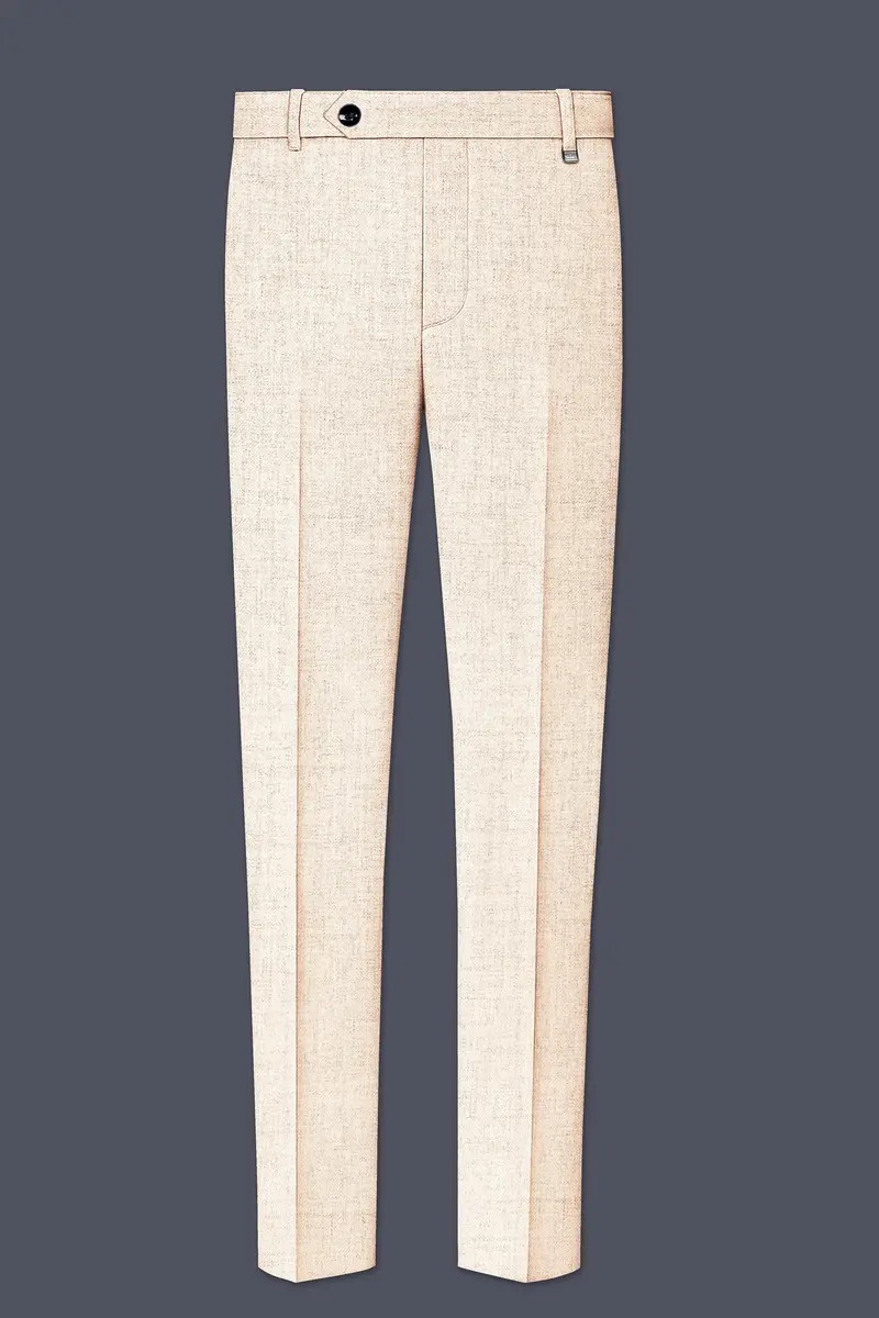 Velour-Derby Cream Textured Tweed Single Breasted Overcoat With Pant 11