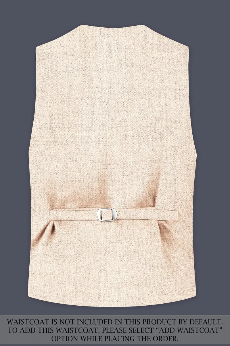 Velour-Derby Cream Textured Tweed Single Breasted Overcoat With Pant 15