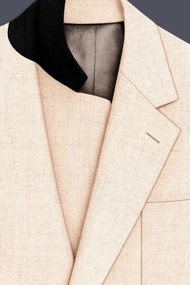 Velour-Derby Cream Textured Tweed Single Breasted Sports Blazer 4