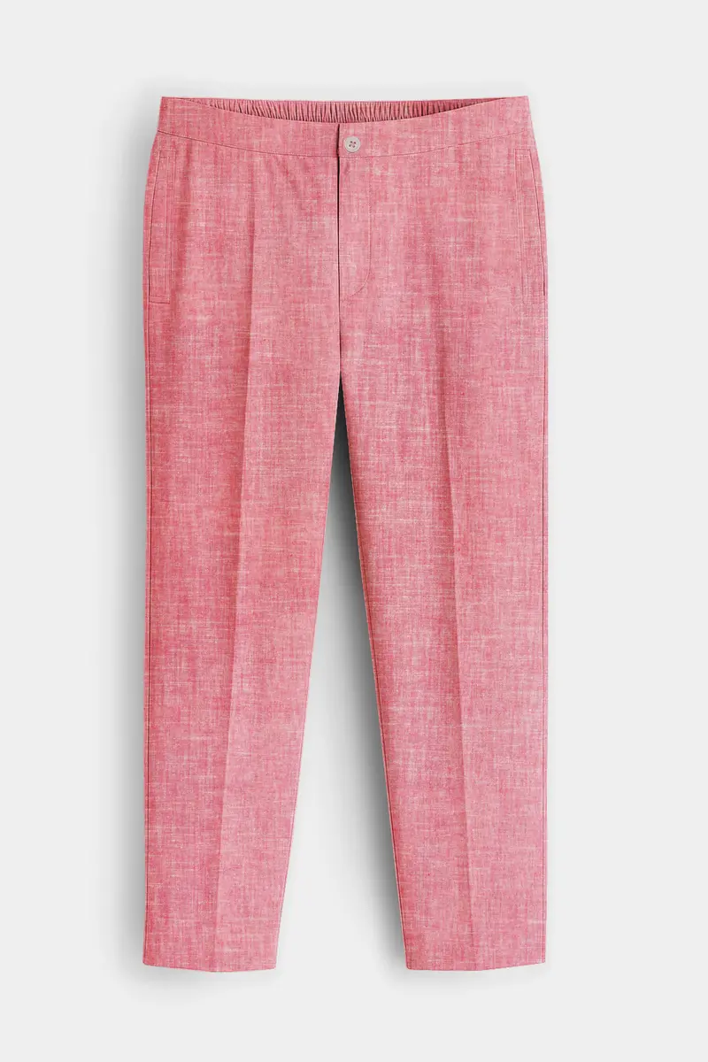 Veloura-Ruddy Pink Textured Super Soft Oxford Premium Cotton Lounge Pant 2