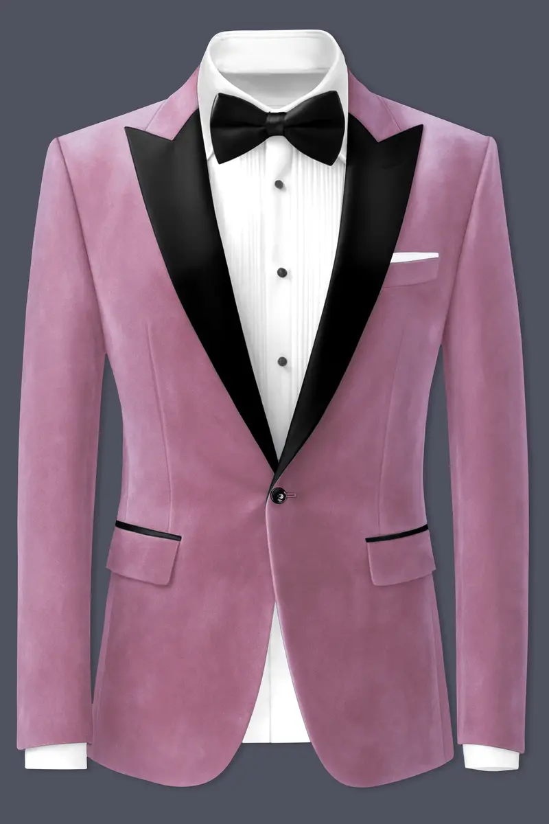 Velrosa-Turkish Rose Velvet Peak Lapel Tuxedo Suit 11