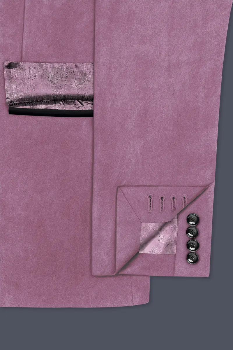Velrosa-Turkish Rose Velvet Peak Lapel Tuxedo Suit 7