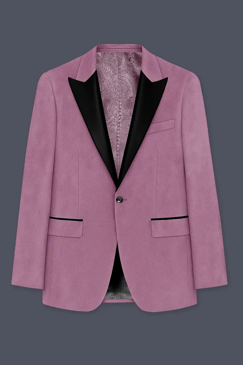 Velrosa-Turkish Rose Velvet Peak Lapel Tuxedo Suit 8