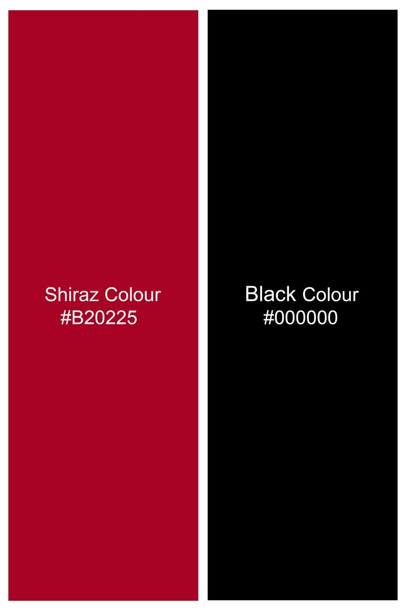 Velshiraz-Shiraz Red And Jade Black Regimental Striped Subtle Sheen Super Soft Premium Cotton Dress Shirt 7