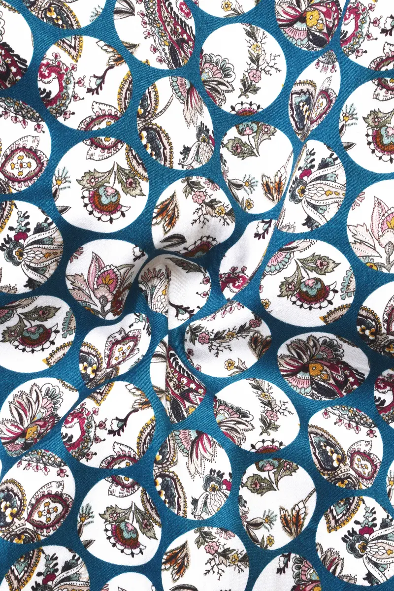 Venice Blue Multicolour Floral Printed Subtle Sheen Super Soft Premium Cotton Designer Shirt 2
