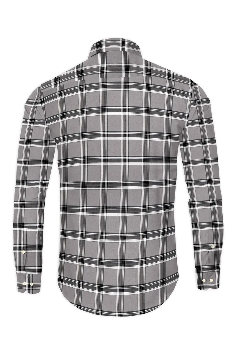 Venus Gray And Matterhorn Plaid Royal Oxford Shirt 5