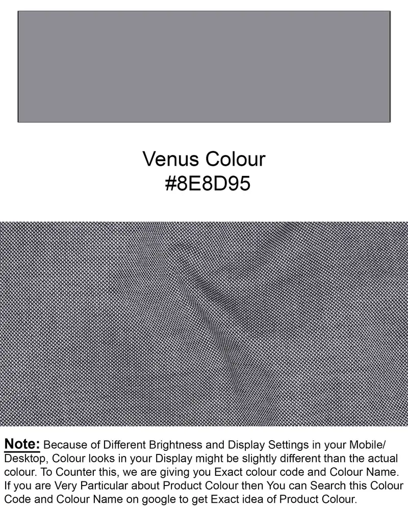 Venus Gray Dobby Textured Premium Giza Cotton Shirt 8