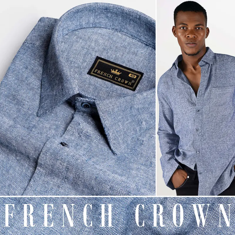 Venus Gray Luxurious Linen Shirt 4