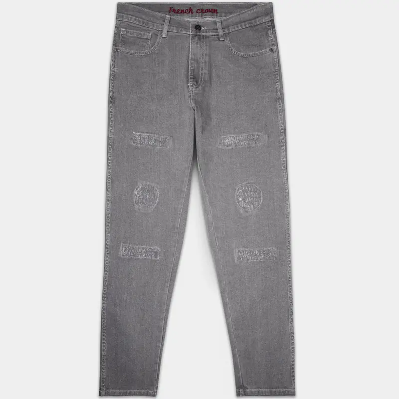 Venus Gray Mildly Distressed Stretchable Denim 1