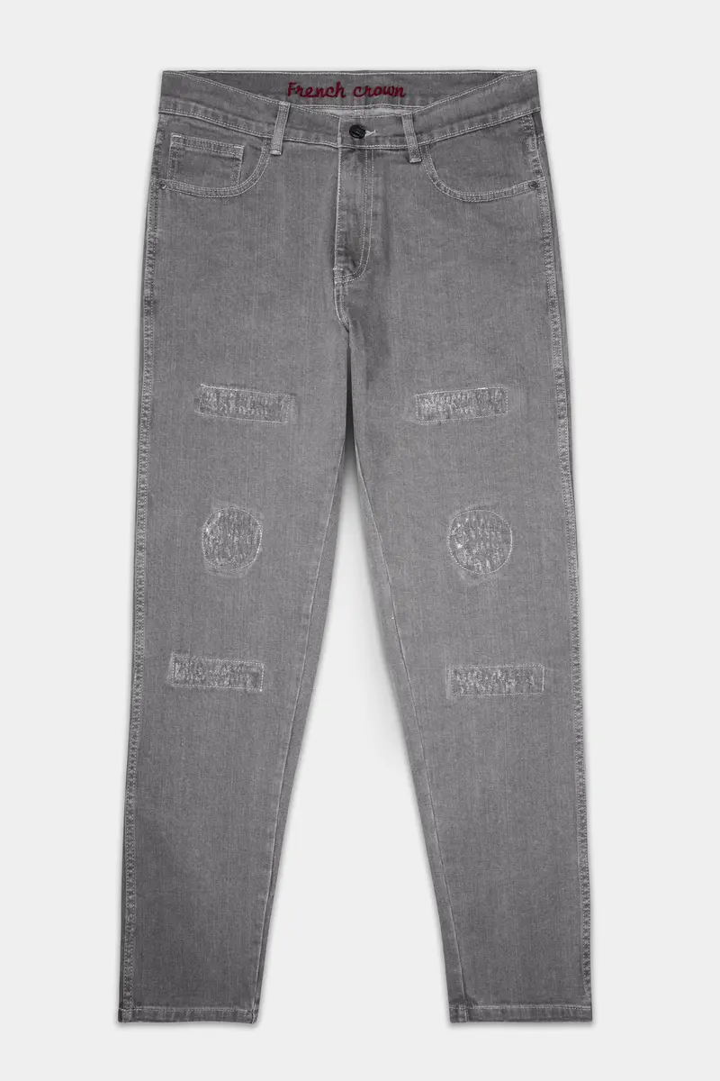 Venus Gray Mildly Distressed Stretchable Denim 2