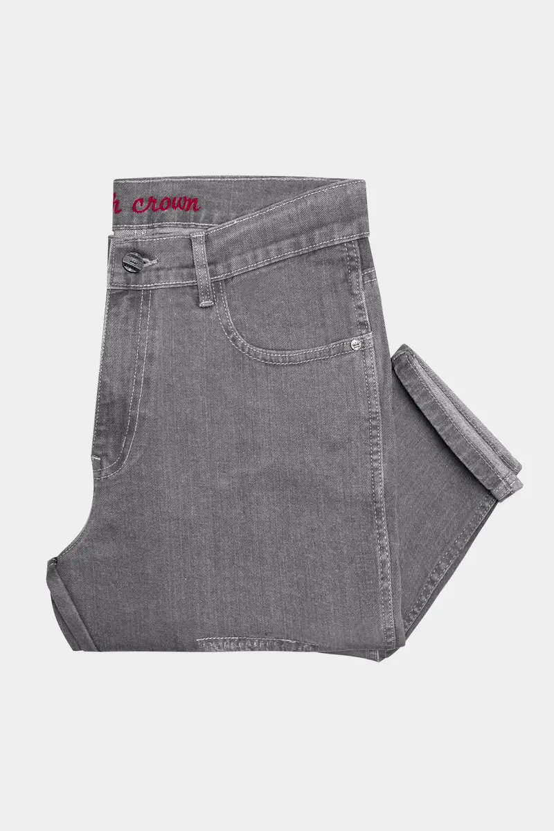 Venus Gray Mildly Distressed Stretchable Denim 5